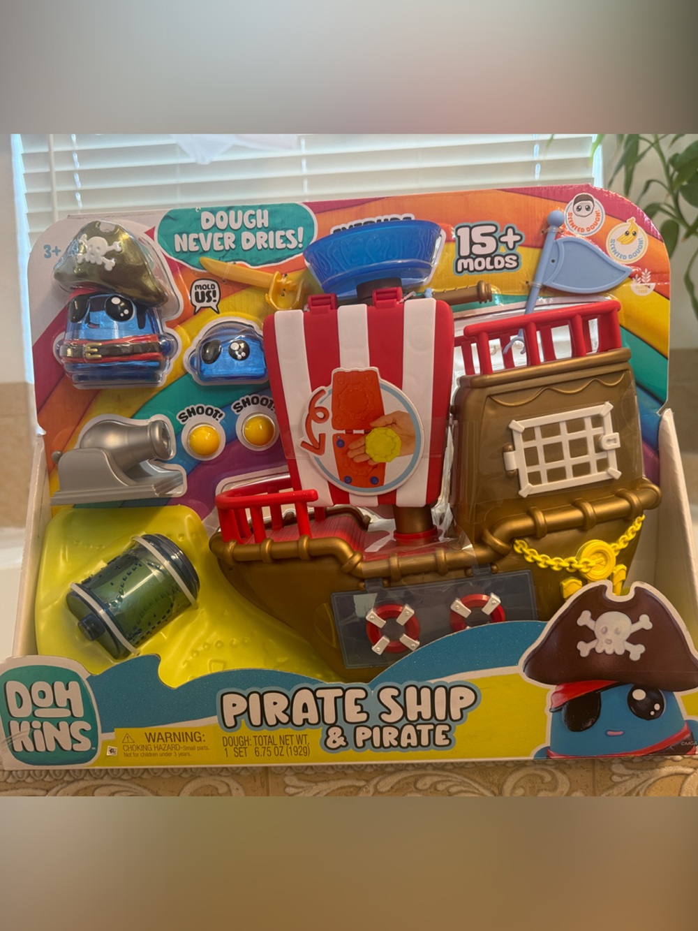 Pirate Ship & Pirate Playset - Red, Blue, Gold